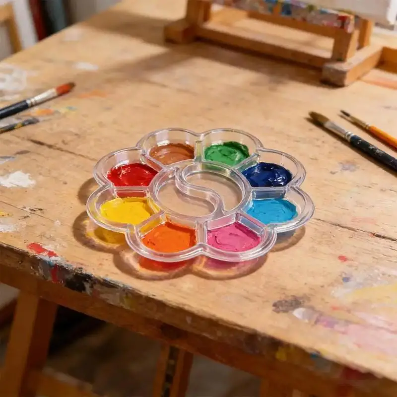 20Pcs Disposable Paint Tray Transparent Color Mixing Palette One-Time Use Painting Supplies Disposable Painting Palettes