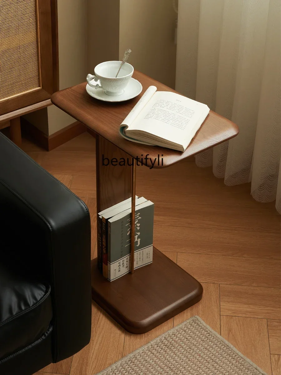 

X188Nordic Retro Side Table Solid Wood Removable Living Room Sofa Shelf Balcony Modern Simple Small Apartment