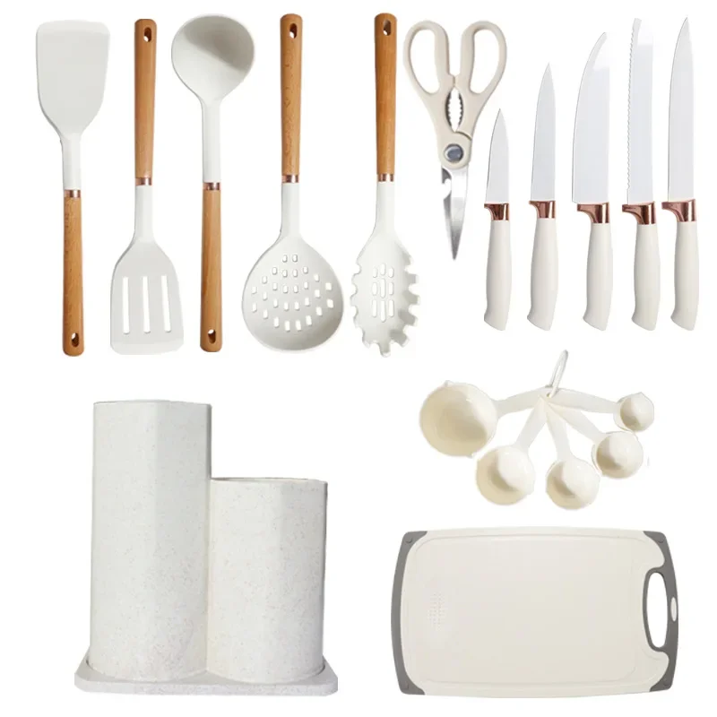 

Kitchen Gadgets Silicone Cookware Cooking, Kitchen Utensils Scraper 18-piece Set Cooking Baked Goods Tools