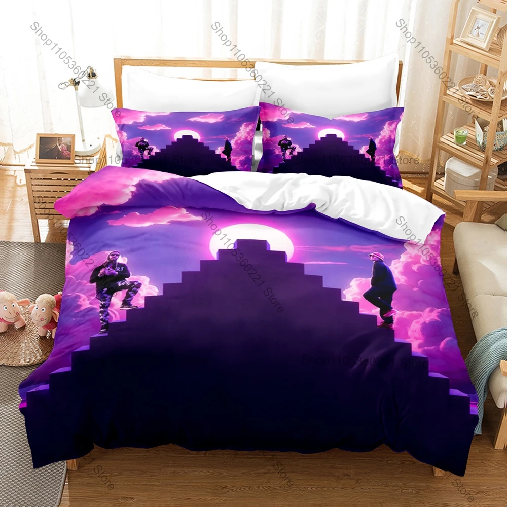 Omar Courtz Fan Merch Duvet Cover + 2 Pillowcases, Puerto Rican Artist Portrait Bedding for Latin Music Lovers Collection