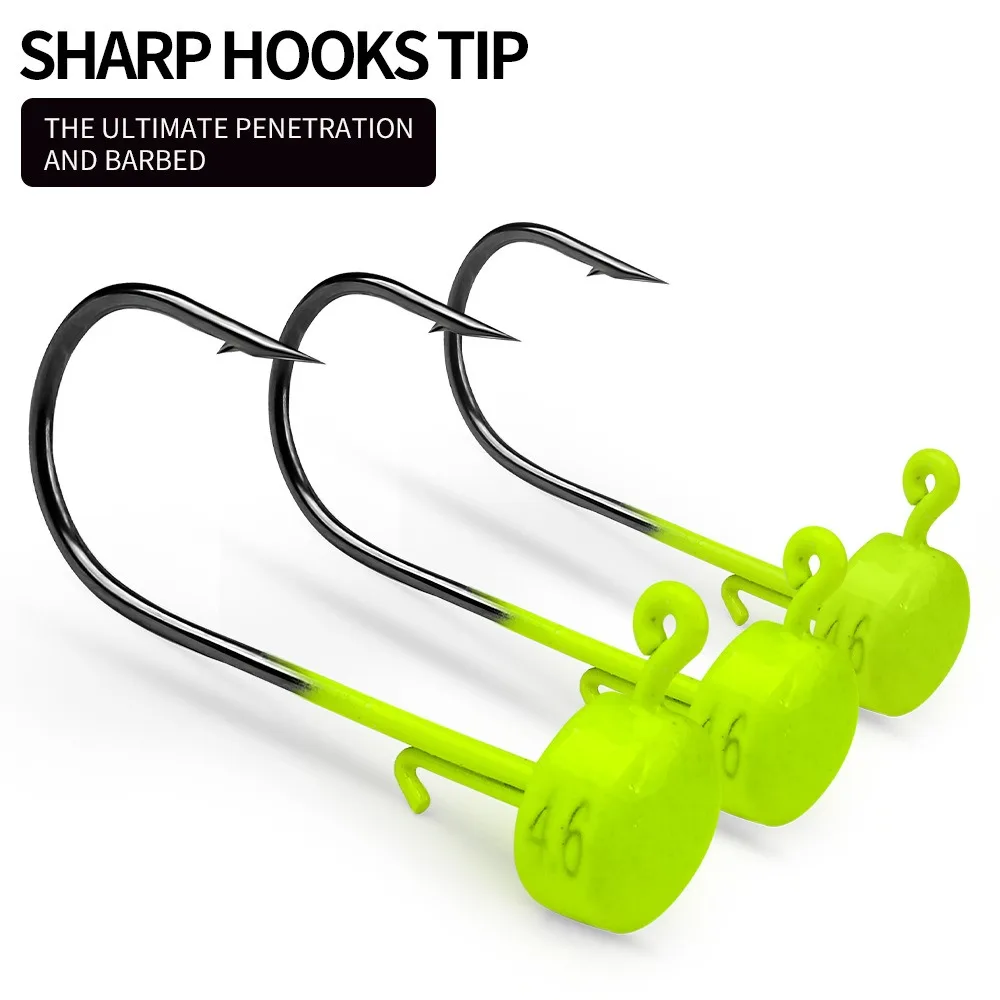 5pcs Sharp Barbed Hook Ned Mushroom Head Hook Weighted Worm Hooks Accessories Ned Rig Jighead Fishing Hook Jig Head Barbed