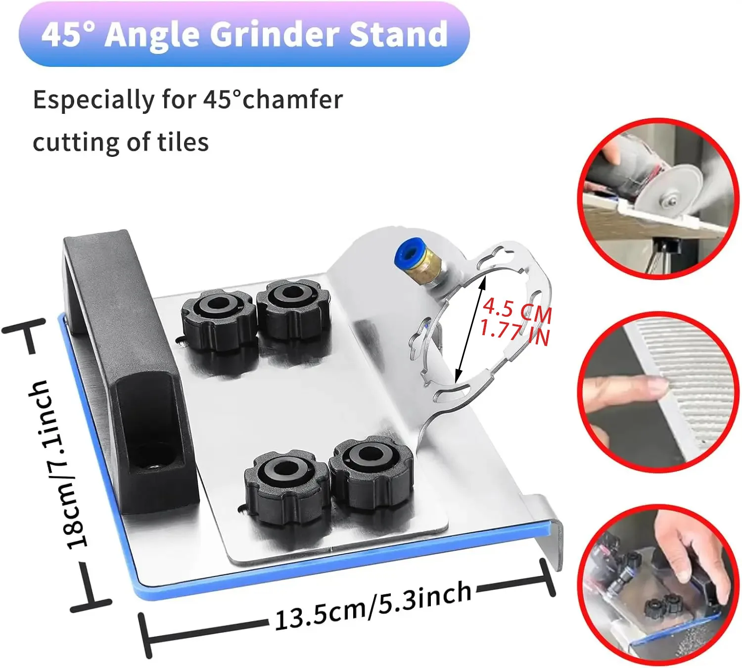 Angle Grinder Stand for Tile 45° Chamfer Cutting,Special Cutting Bracket. Angle Grinding Fixed Holder.Angle Grinder Tile Chamfer