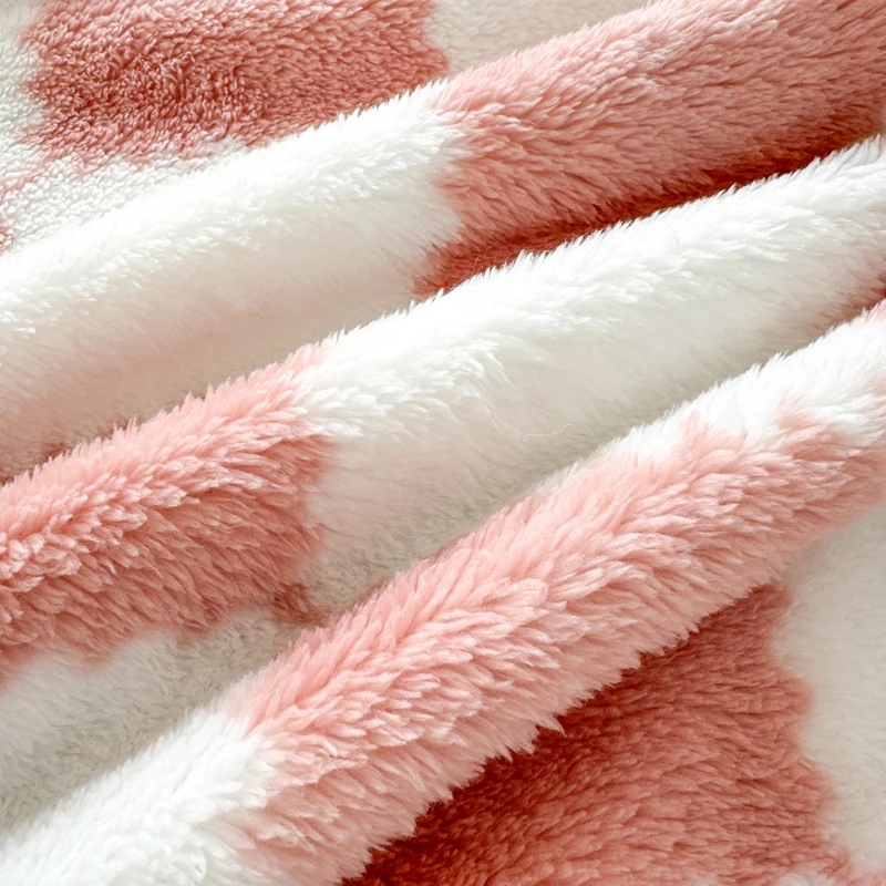 2026 New Thickened Flannel Sherpa Blanket, Plush Long Hair Panda Fleece Checkered Throw Blanket, Full Sizes in Stock