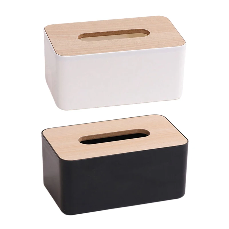 1pc luxe bamboe rechthoekige tissue box cover - waterdichte, elegante houder voor wegwerp papieren gezichtsdoekjes - afbeelding 2