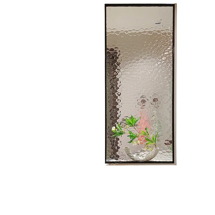 

Half wall water cube art glass partition screen living room
