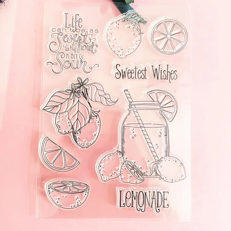 summer drink lemon Clear Stamp Transparent Silicone Stamp Seal Sheet For Scrapbooking Photo Album Decoration