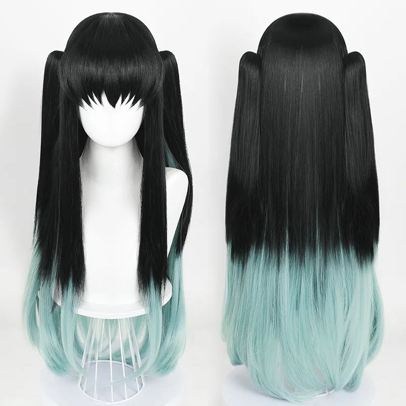 Japanse Anime Tokitou Muichirou Cosplay Pruik Zwart Lang Steil Haar met Pony Mannen Vrouwen Halloween Carnaval Party Rollenspel Pruik