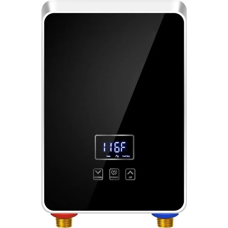 L # Tankless Water Heater Electric 6.5kw 240V, Point-of-Use Hot Water Heater Digital Display,Electric