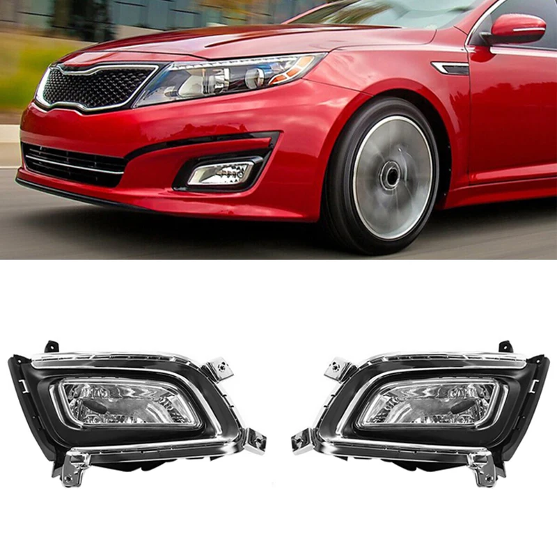 For KIA Optima K5 2014 2015 DRL Front Bumper Fog Light Daytime Driving Lamp Cover Lid Chrome Frame 865512T500 865522T500