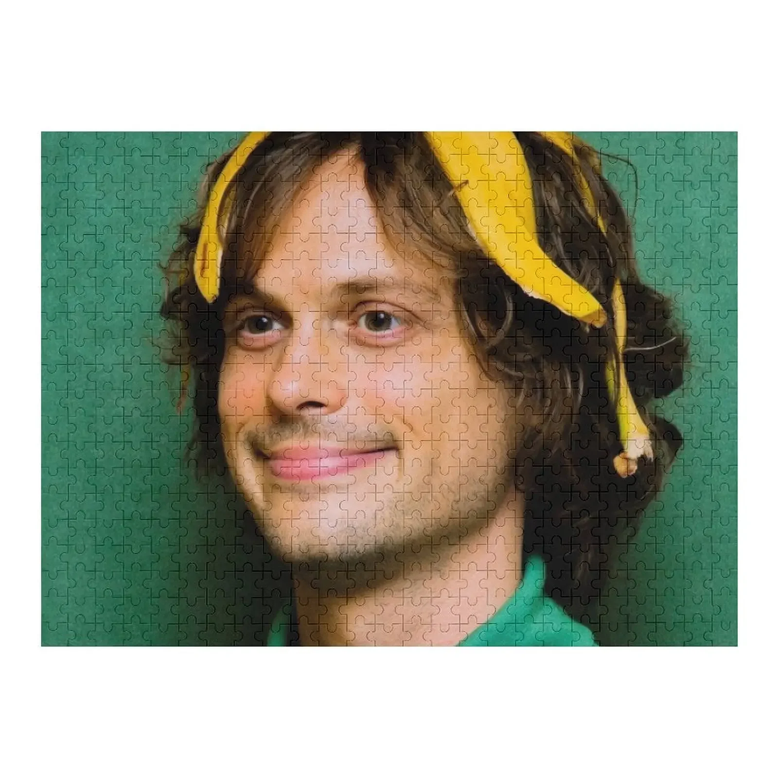 

matthew gray gubler with a banana Jigsaw Puzzle Personalized Child Gift Personalised Name Toddler Toys Scale Motors Puzzle