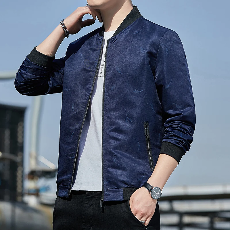 2022 Men Clothing Men's Jacket Spring Autumn Windbreaker Korean Style Man Casual Thin Coats Black Blue Size M-5XL