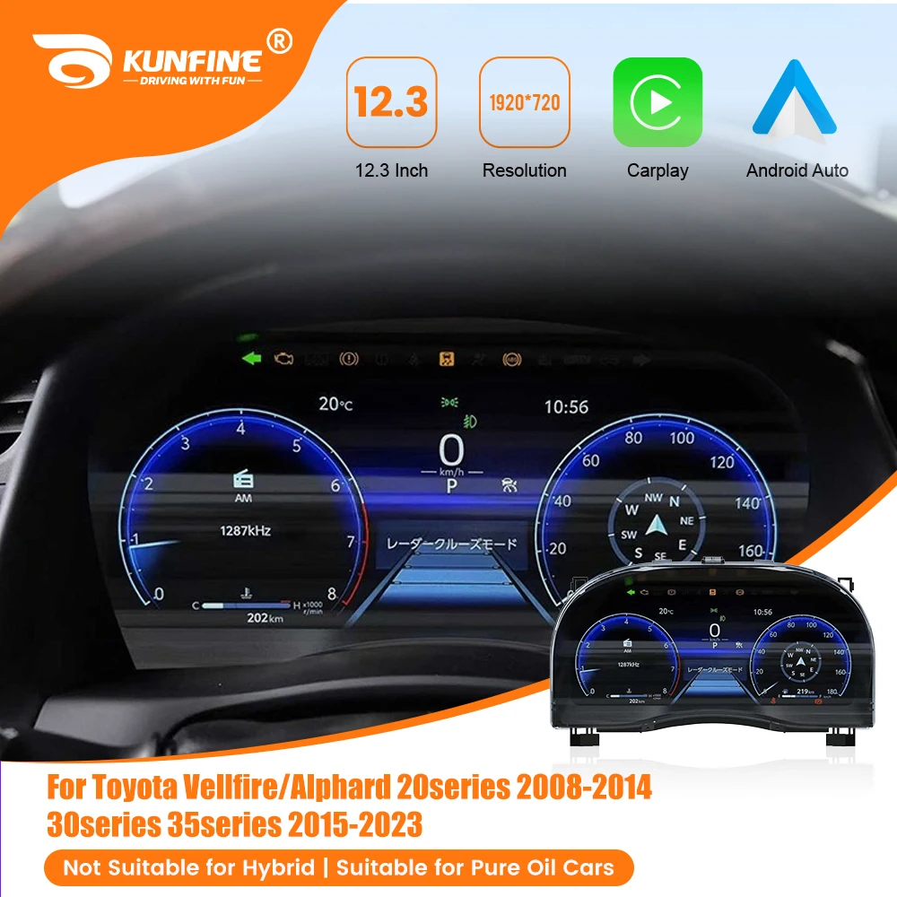 

Для Toyota Vellfire Alphard 20 2008-14 30/35 серии 15-23 ЖК-дисплей автомобильная цифровая приборная панель кластер виртуальная приборная панель спидометр