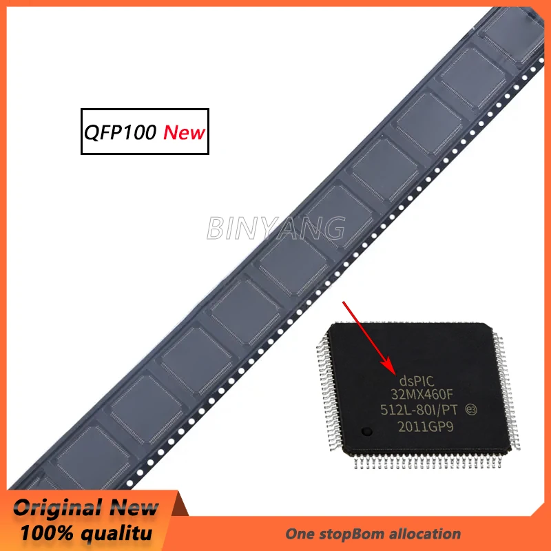 1PCS/lot PIC32MX460F512L-80I/PT  PIC32MX460F512L IC MCU 100TQFP IC Chip New Original