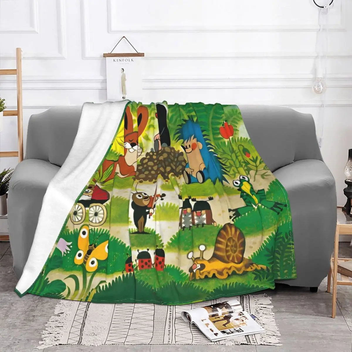 The Little Mole Blanket Cartoon Friends Together Flannel Throw Blankets Summer Air Conditioning Personalised Soft Warm Bedspread