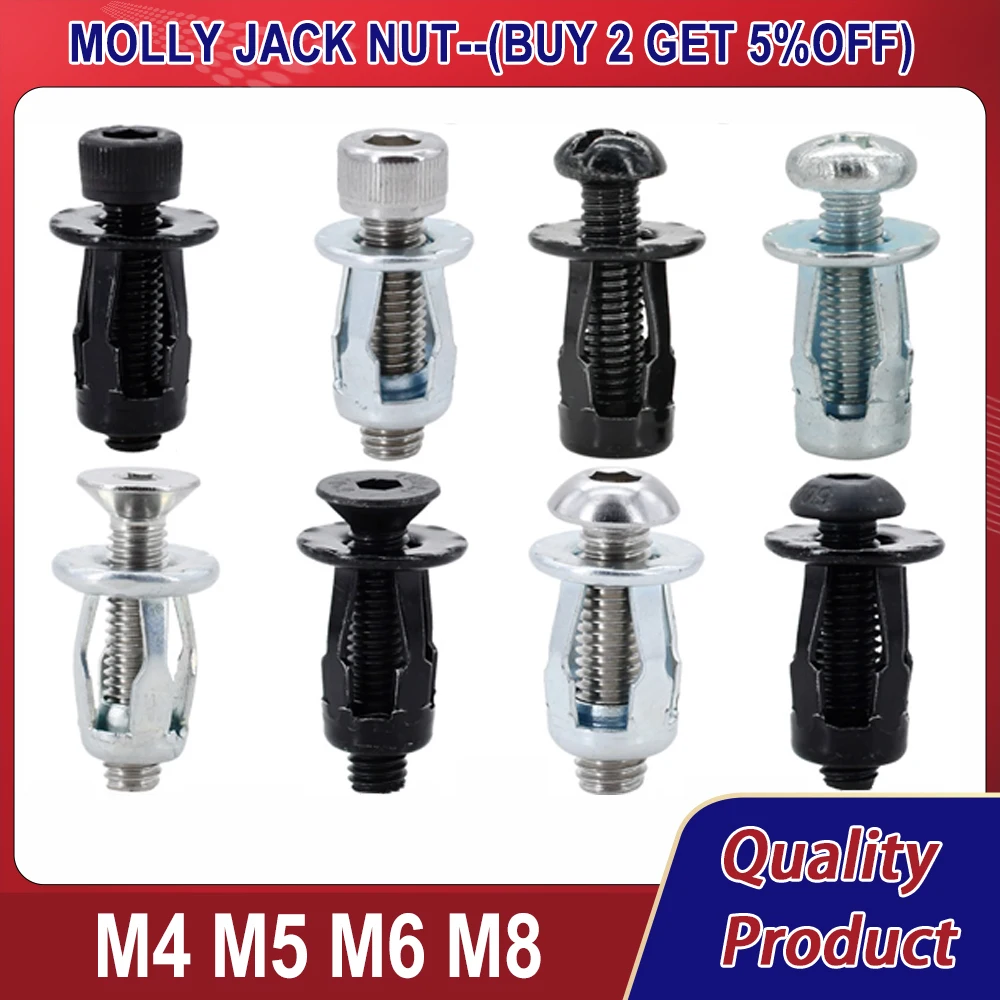 

M4 M5 M6 M8 Petal Shape Metal Jack Nut Screw Bolt Set Hexagon Screws Panel License Fix Clamp Lock Expansion Molly Rivet Nuts