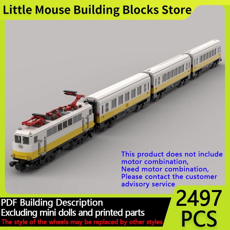 

City Car Model MOC Building Bricks Express Train With 3 Matching Wagons Modular Technology Gifts Holiday Assemble Children Toys