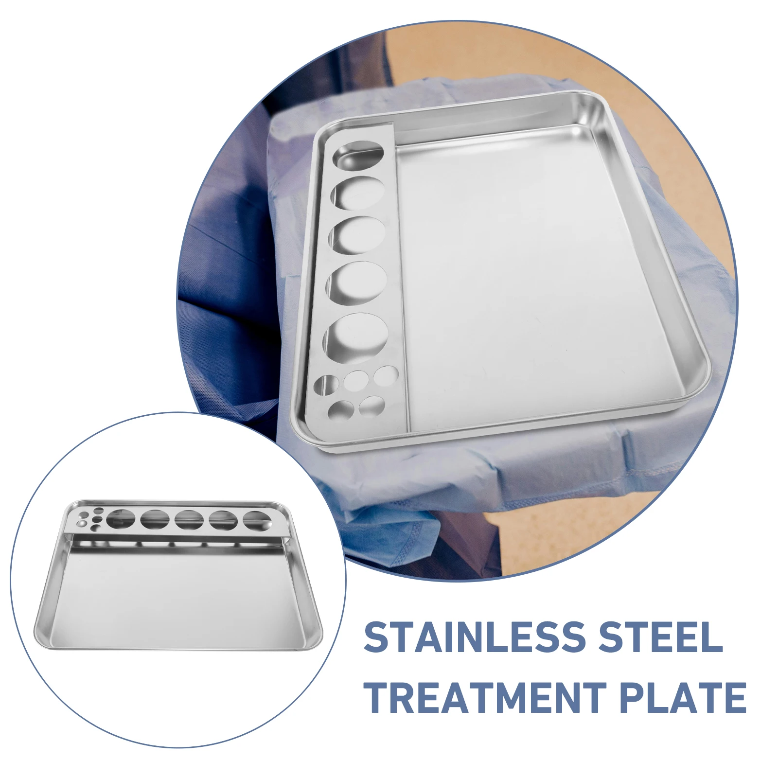 

Stainless Steel Medical Tray Rectangular Tool For Injection Preparation Dressing Change Dispensing Equipment Clinics