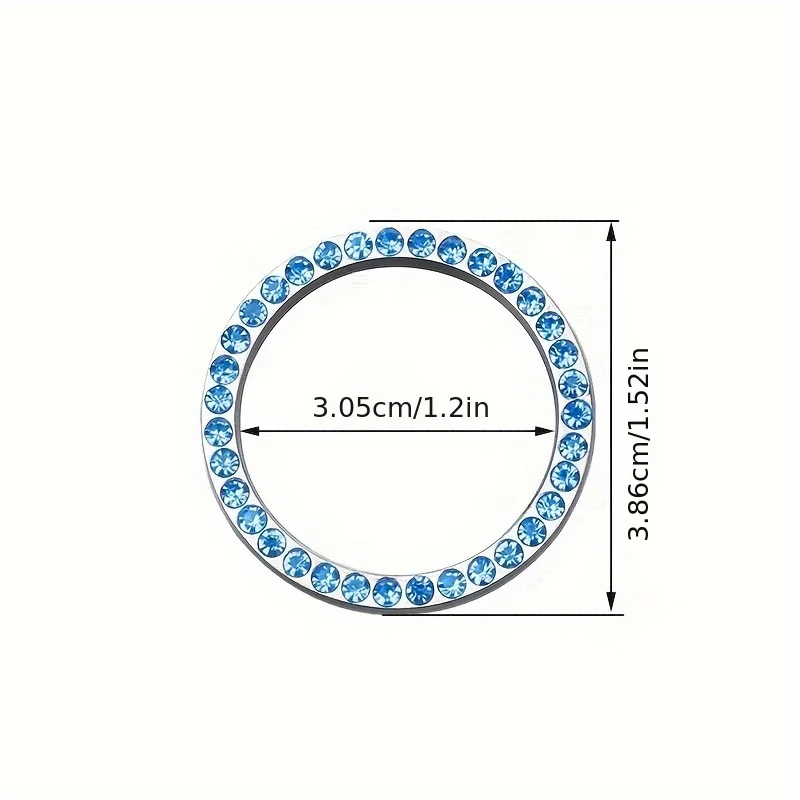 1PC One click start logo decoration ring, car mounted diamond crystal button, ignition ring decoration ring