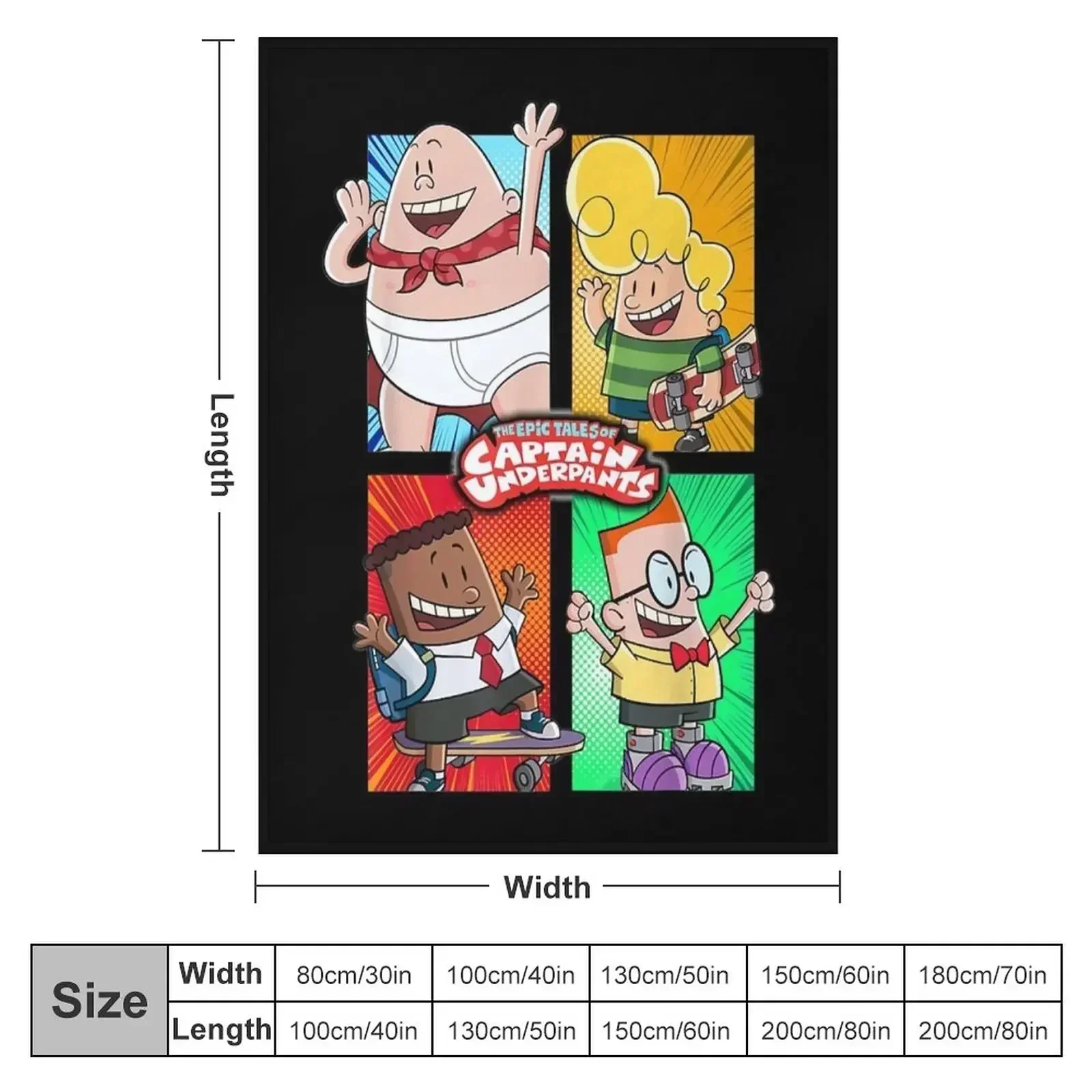 Birthday Gifts Captain Underpants The First Epic Movie 4 Square Friends Throw Blanket