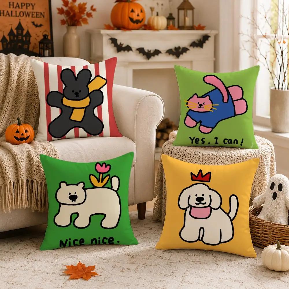 Happy Dog Cushion Cover Halloween decoration trick or treat cushion cover, ghost, pumpkin head, bat decoration
