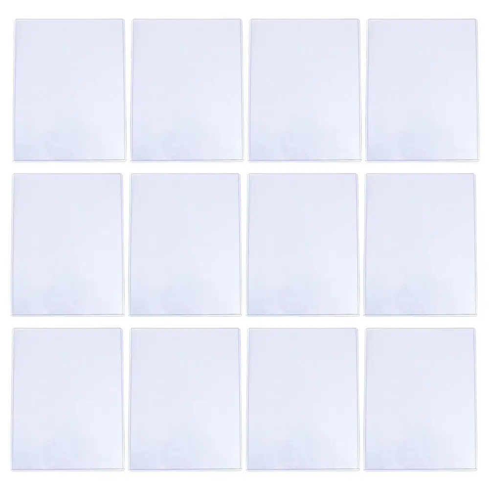 12Pcs Photo Protective Sleeves Transparent Clear Plastic Photo Covers for Trading Cards Games Photos Bills Organizers