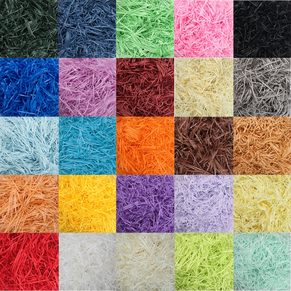 Relleno de papel triturado de rafia, hierba de Pascua para caja de regalo, relleno de cesta, envoltura, suministros de regalo de Navidad para fiesta de boda