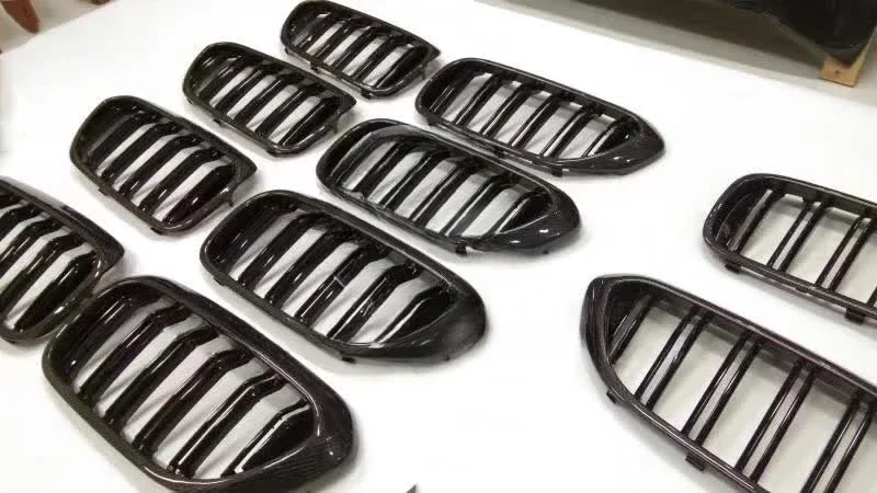 car grills For BMW 5 series G30 G38 2017+ early stage carbon fiber grille double line car front grill