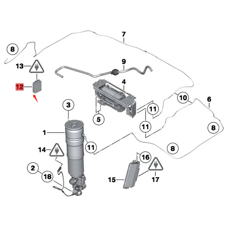 37146860385 Air Suspension Control Unit for 5' 7' Series F07 F01 F02 F04 550IX 740I 750Li 760Li Air Pump