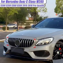 Mercedes Benz C sınıfı W205 C200 C250 C300 2015 2018-ızgara aksesuarları ön-facelift GT tarzı araba giriş örgü ön ızgara