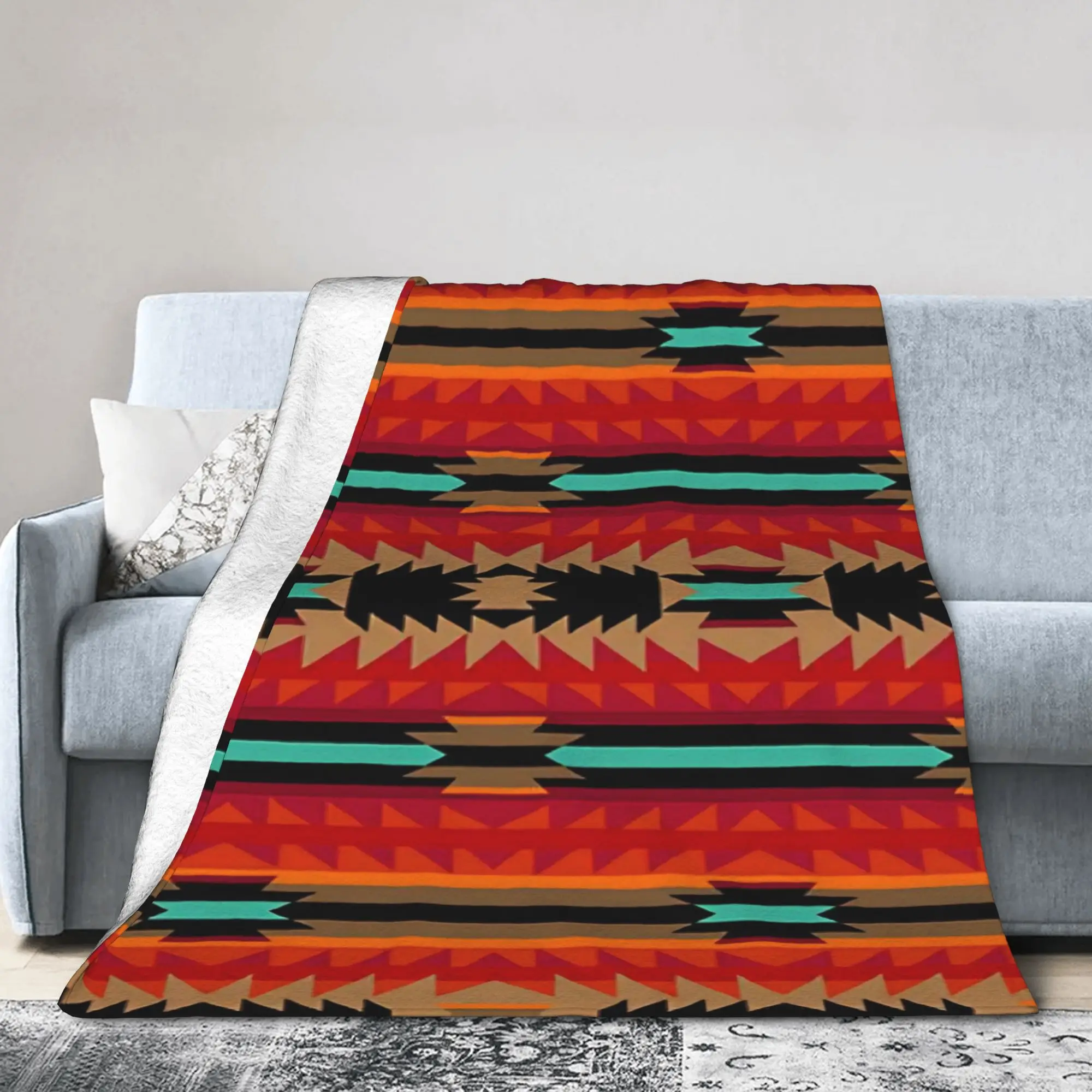 Southwestern Aztec Tribal Blanket Super Soft Fleece Novelty Present  Throw Blanket Bedspreads