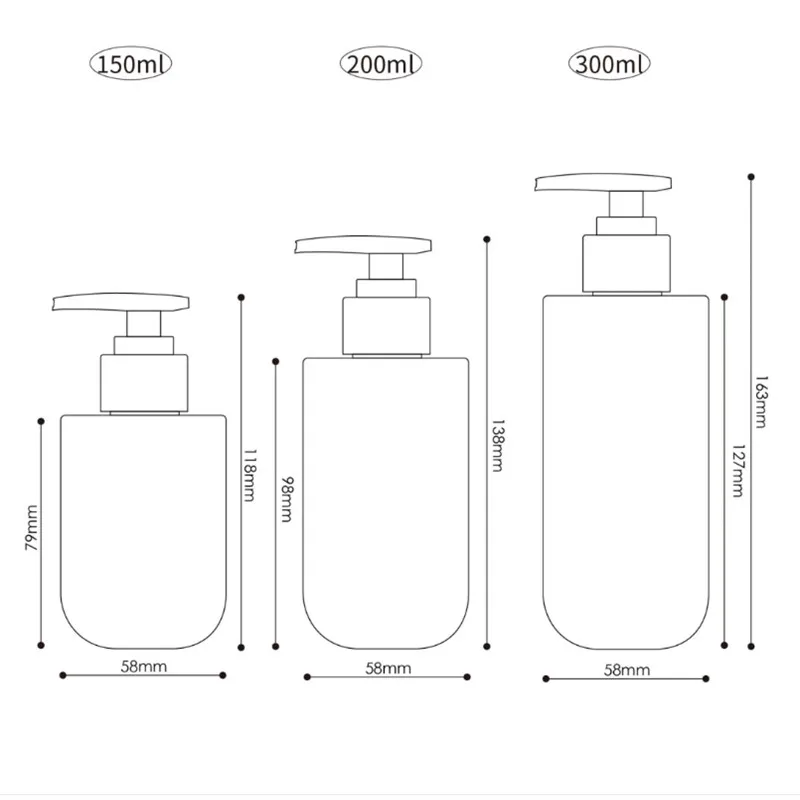 10 stücke 150/200/300 ml Lotion Pumpe Flasche Bad Seife Spender Shampoo Container Waschmittel Wc Waschen Pflege flasche Nachfüllbar