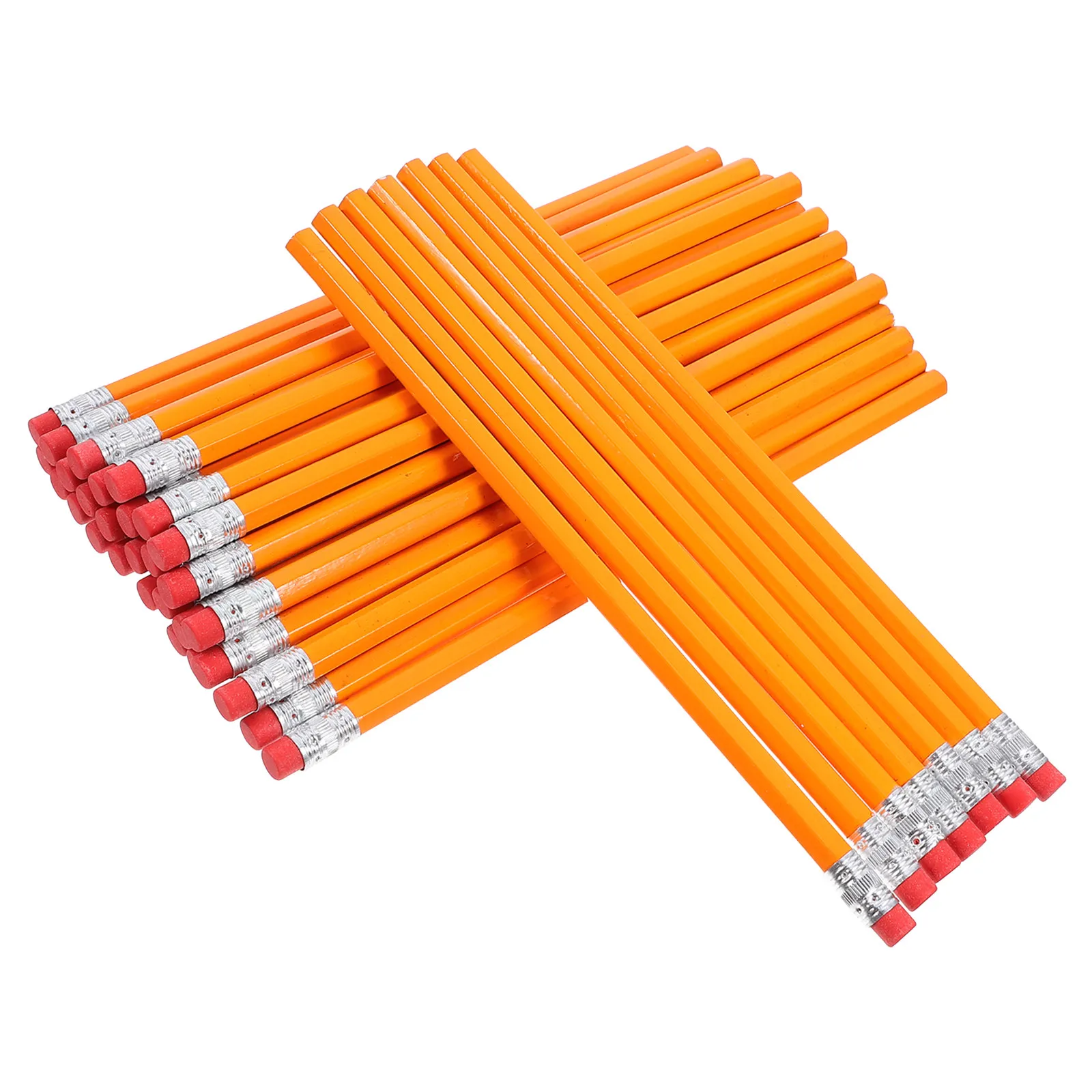 100Pcs Wooden Pencils with Erasers Unsharpened for Custom Drawing Sketching Writing Bulk Classroom School Office