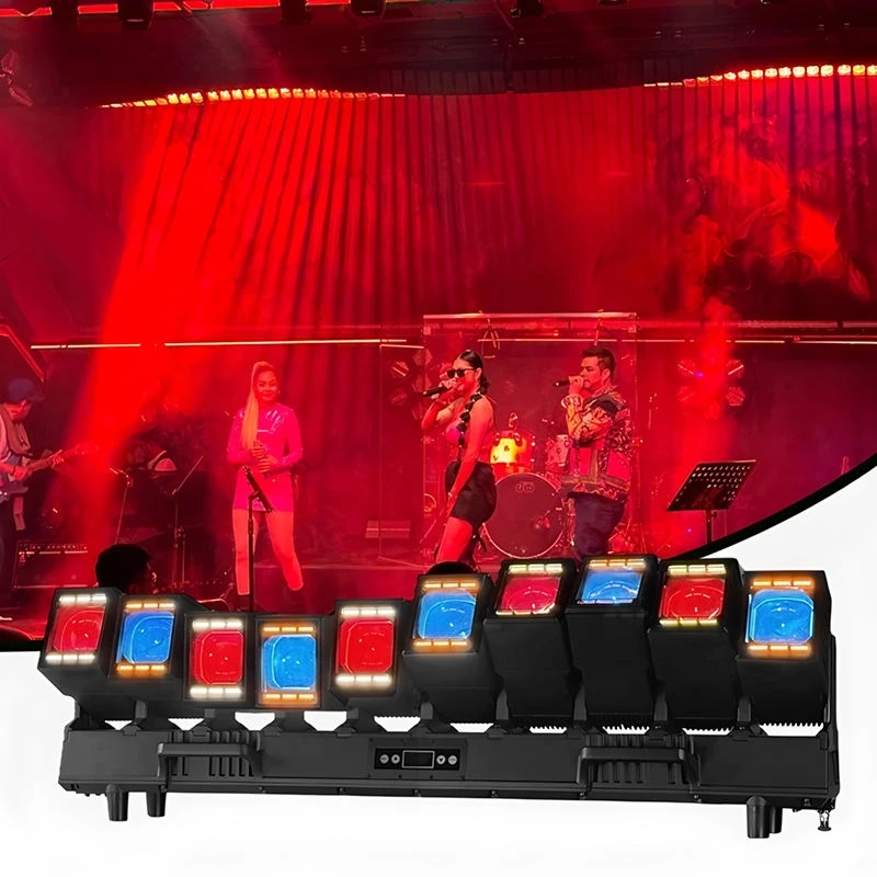 4 pieces IP66 Waterproof 10x60W RGBW 4in1 LED Stage Moving Matrix Head Zoom Beam Wash Bar Lights with Auxiliary Wave LED Bar