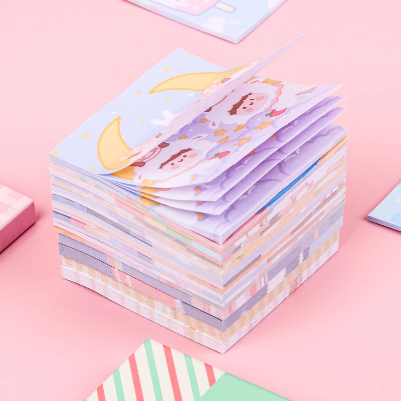 Creative Staacquaring Cartoon Cute Note, Étudiant Coloré, Message Note Paper, Peut déchirer Girl Coussins Small Ple