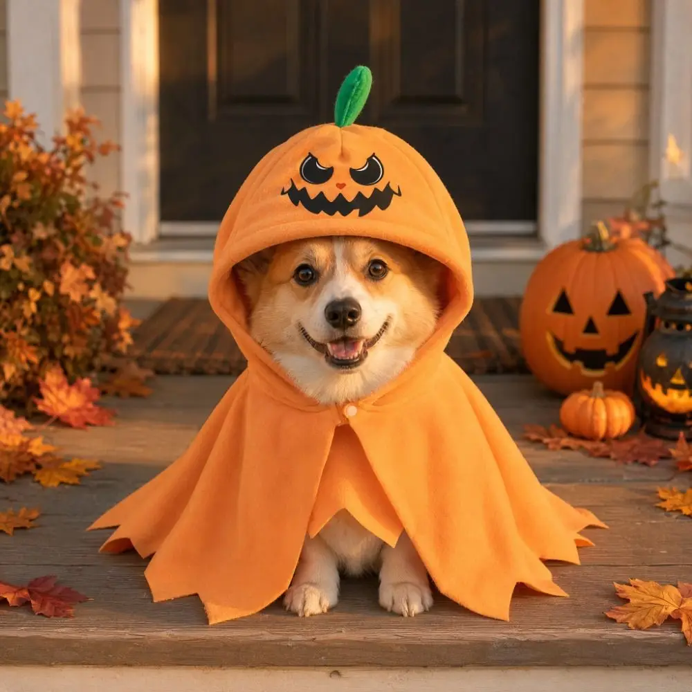 Hooded Cloak Pumpkin Hooded Cloak Coat Multipurpose Pumpkin Shawl Bright Color Orange Halloween Cosplay Cape Carnival
