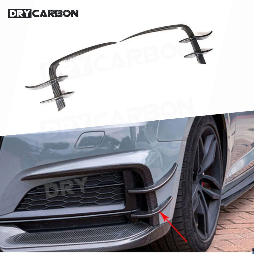 

Front Bumper Air Vent Molding Trim for Audi A5 Sline S5 2017-2019 Canards Fins Carbon Fiber Body Kits Car Decoration FRP