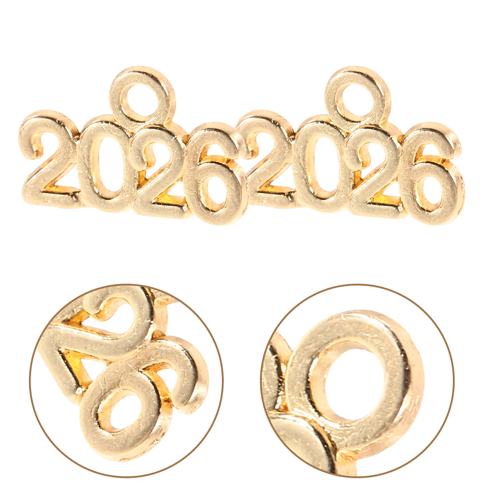 

100Pcs Year Number Alloy Charms DIY Jewelry Making Keychain Pendant Accessories for Handmade Bracelets and Chains