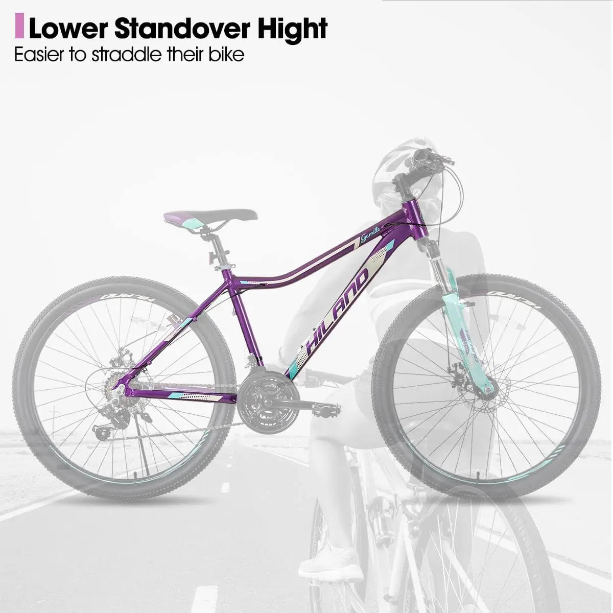 20 26 Inch Mountain Bike for Women Girl, 7/21 Speed with Lock-Out Suspension Fork, Aluminum Frame MTB, Adult Ladies Womens Bike