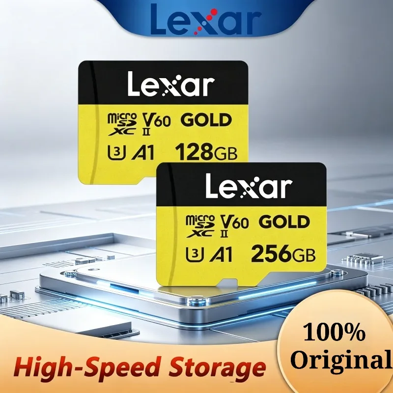 Original Lexar Professional Micro Gold 256GB Flash Card V60 A1 C10 SD Card TF Card MicroSDXC Read Max 280MB/s For Camera