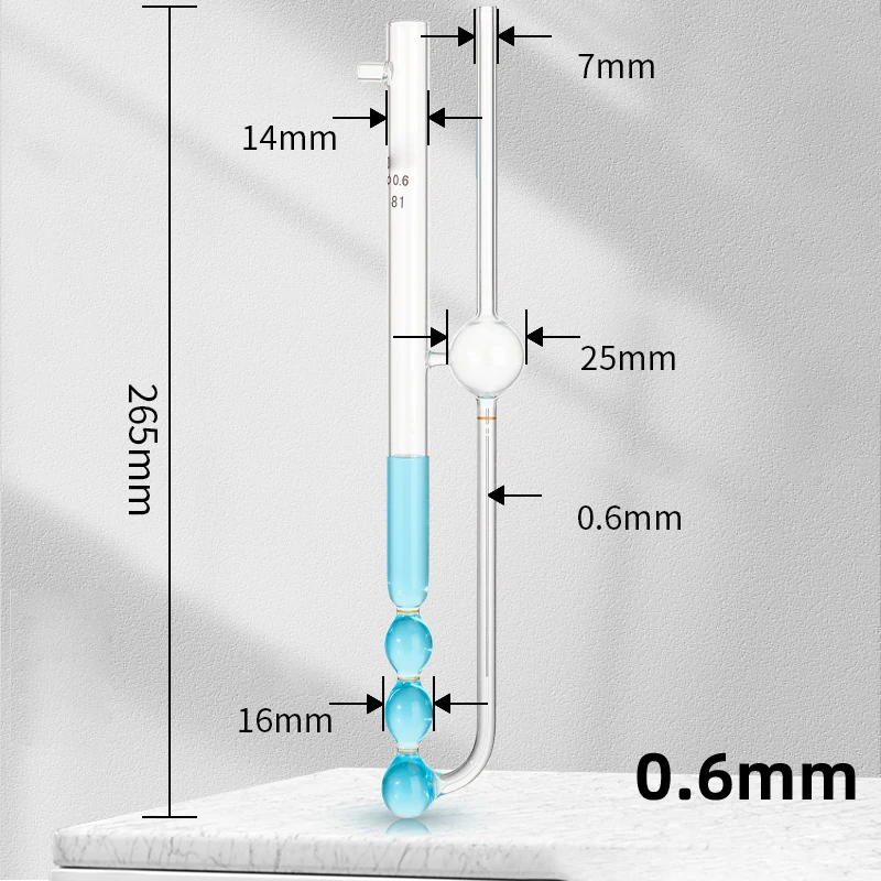 Imagem -06 - Viscosímetro de Contrafluxo de Vidro Medição Líquida Instrumento de Laboratório 0.66.0 mm