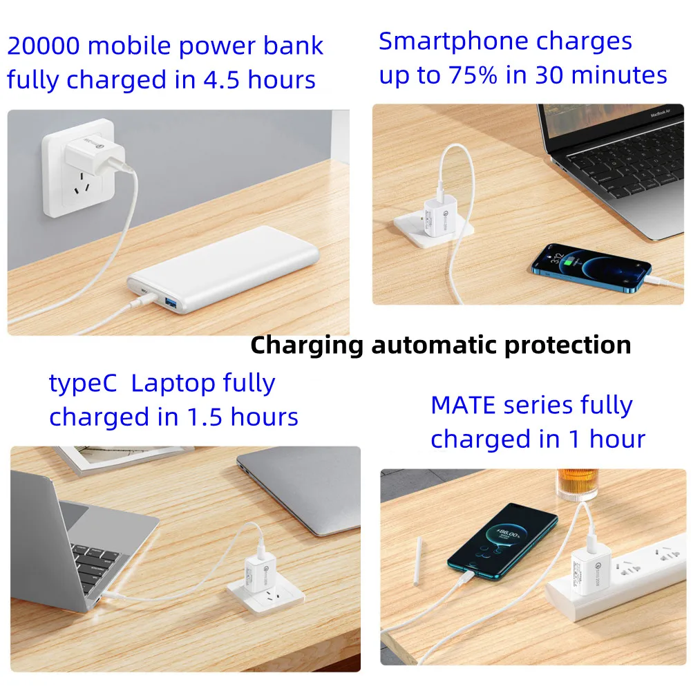 20W PD USB Charger 5V 3A 9V 2.22A 12V Type C QC Fast Charging Power Adapter Quick Charge For Phone Huawei Tablet Notebook EU US