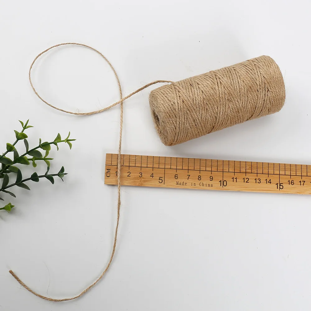 3 Rolls 100mx2mm Hemp Cords Twisted Macram Rope String Cord Gift Wrapping Ribbon Wedding Party Packaging Supplies DIY Crafts