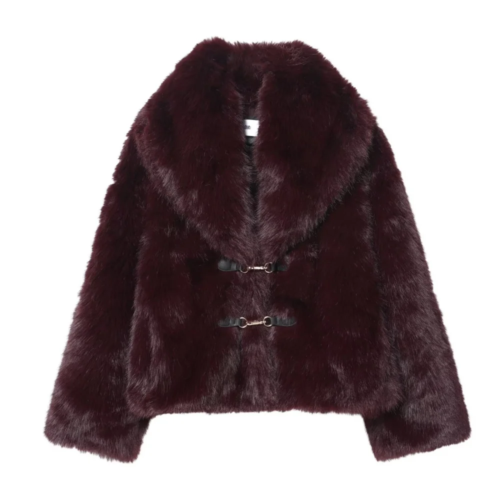 

UNIZERA 2025 New Product Women's Casual Fashion European and American Style Design Touching Fur Effect Short Coat