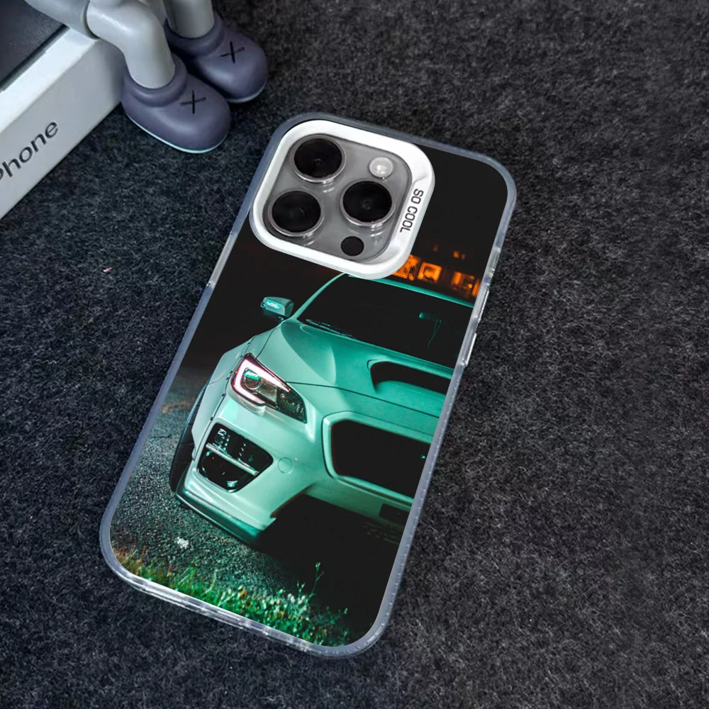 Japan S-Subaru Car Phone Case IMD Color Silver Shell For IPhone 16 15 14 13 12 11 Pro Max Plus