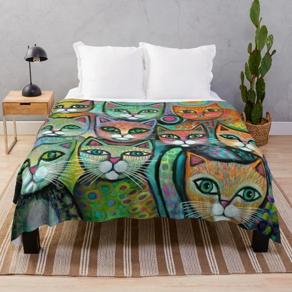 

Gang of cute kittens too Throw Blanket for winter decorative for babies Flannel Fabric Blankets