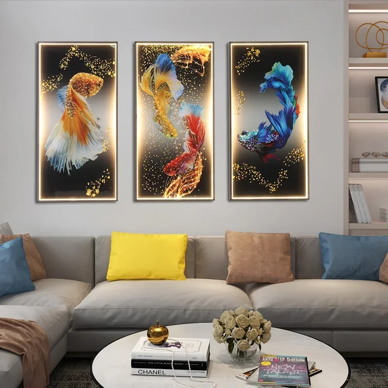 CEDRIC Picture Wall Lamps Modern Creative Three Pieces Suit Sconces Fish LED For Home Decoration