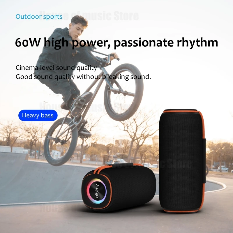 

60W High-power TWS Stereo Speaker Outdoor Portable Waterproof Subwoofer Double Horn RGB Wireless Bluetooth Speakers Music Center