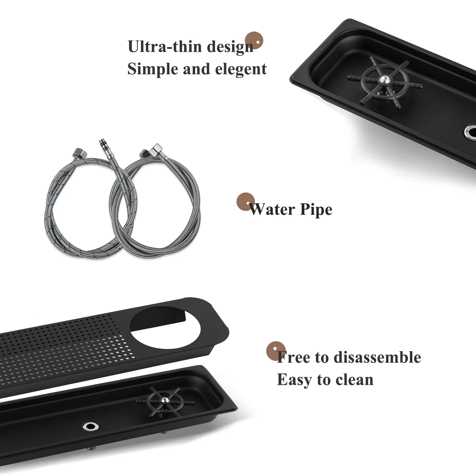 MHW-3BOMBER Glass Cup Rinser for Kitchen Bar Sinks Embedded High Pressure Flusher with Filter Tiki Bar Coffee Accessories