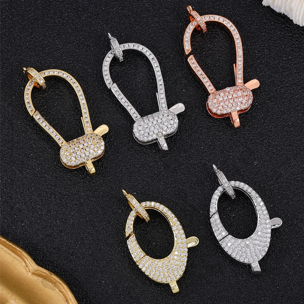 Juya Handmade 18K Real Gold Plated Connector Fasteners Lobster Clasps Accessories For DIY Needlework Beads Pearls Jewelry Making