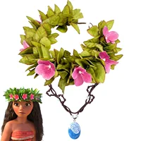 Moana bailando flor corona guirnalda tocado niños adultos Hawaii playa Floral tocado princesa Vaina Cosplay accesorio sombreros